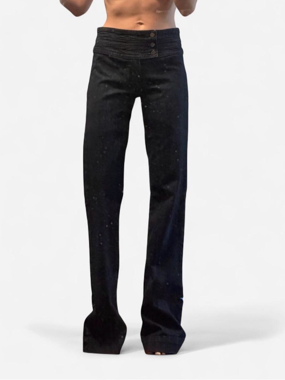 High-Rise Black Straight-Leg Jeans for Women